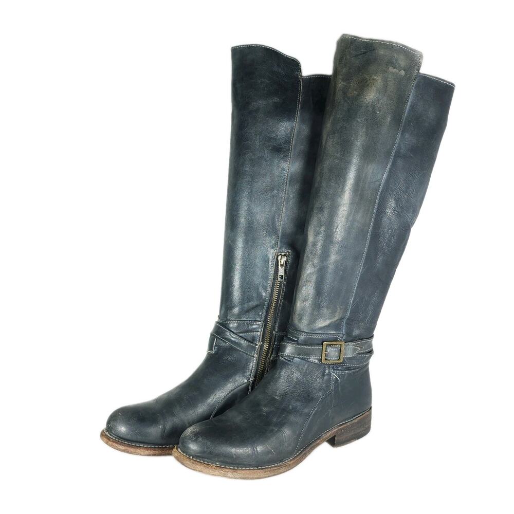 Bed Stu Bristol Women's US7,5 Rustic Distressed Gray leather Tall Riding Boots